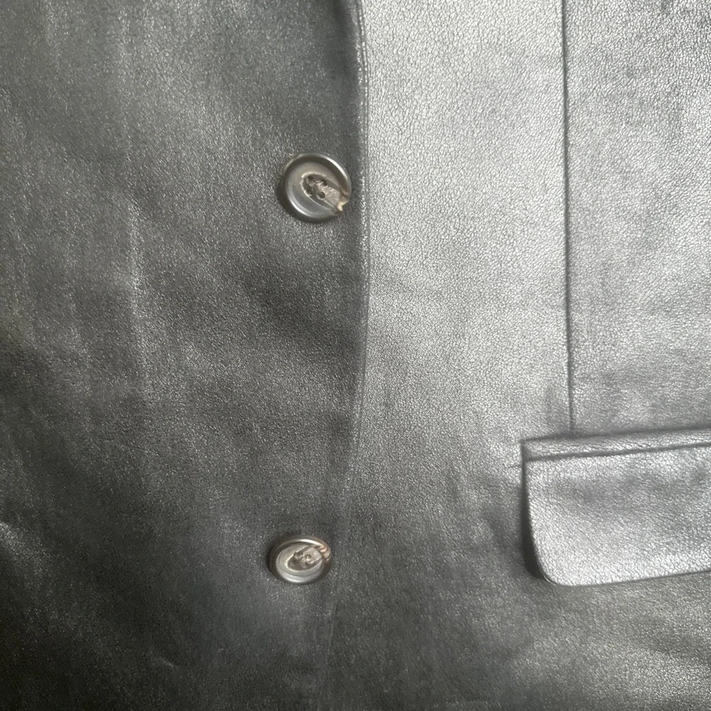 Lauren Ralph Lauren Jacket Mens 44R Black Blazer Sport Coat Faux Leather Classic